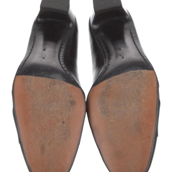 HELENE ARPELS (AS IN VAN CLEEF ARPELS) VINTAGE BLACK LEATHER SHOES, SIZE-8.5 B - Picture 5 of 5